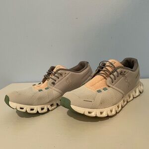 On Running Women's Shoes in Gray and Peach